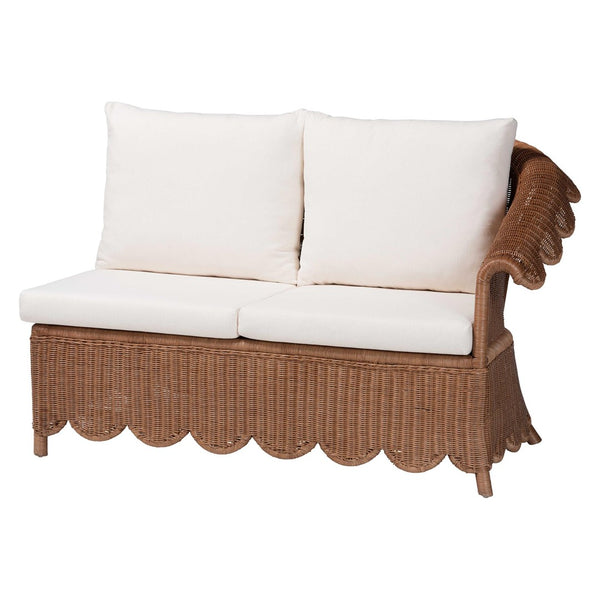Baxton Studio bali & pari Detta Natural Rattan Sectional Set - Handwoven Wicker Lounge Sofa for Cozy Living Rooms 3-Piece Detta-Peanut Brown-Rattan-3PC Sectional Set