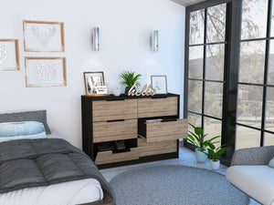 English Elm Marion Multicolor Slide And Pull Dresser With Four Drawers - Stylish Storage For Small Spaces B128S00104