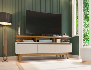 English Elm Yonkers 63" Modern Farmhouse Tv Stand With Open Shelves And Concealed Storage For Stylish Living Rooms B365P398399-GIGA