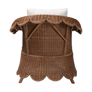 Baxton Studio bali Natural Rattan Armchair & Ottoman Set - Handwoven 2-Piece Wicker Lounge for Coastal Charm Detta-Peanut Brown-Rattan-2PC Lounge Chair with Stool-Set