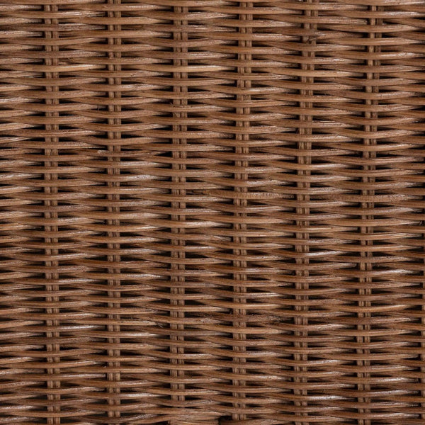 Baxton Studio bali Natural Rattan Armchair - Handwoven Boho Chair with Plush Cushions & Scalloped Skirt Design Detta-Peanut Brown-Rattan-Lounge-Cushion-AC