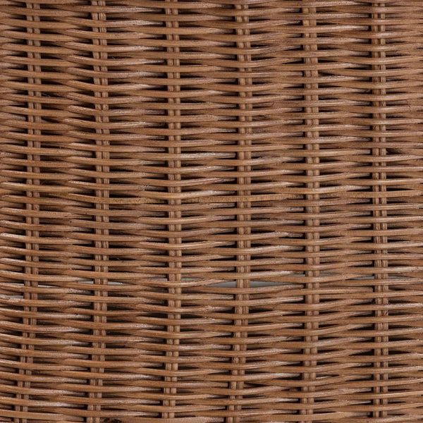 Baxton Studio bali & pari Natural Rattan Footstool with Cushion - Handcrafted Bohemian Ottoman for Coastal Charm Detta-Peanut Brown-Rattan-Cushion-Stool