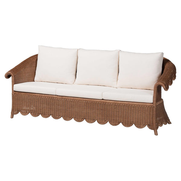Baxton Studio bali Detta Natural Rattan 3-Piece Living Room Set - Handcrafted Boho Wicker Sofa, Loveseat & Chair Detta-Peanut Brown-Rattan-3PC Set