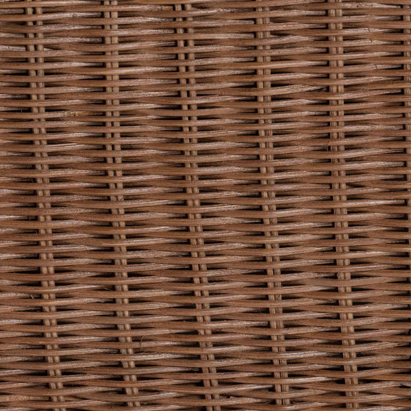 Baxton Studio bali & pari Detta Handwoven Rattan Loveseat - Plush Cushions, Scalloped Frame, Boho Chic for Cozy Spaces Detta-Peanut Brown-Rattan-Cushion-LS