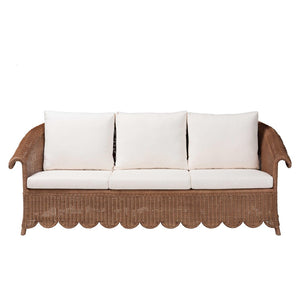 Baxton Studio bali Natural Rattan Sofa with Plush Cushions - Handwoven Boho Settee for Sunroom & Lounge Décor Detta-Peanut Brown-Rattan-Cushion-Sofa