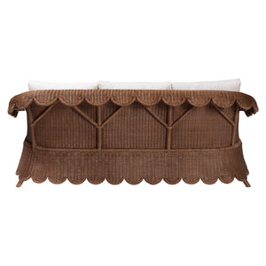 Baxton Studio bali Natural Rattan Sofa with Plush Cushions - Handwoven Boho Settee for Sunroom & Lounge Décor Detta-Peanut Brown-Rattan-Cushion-Sofa