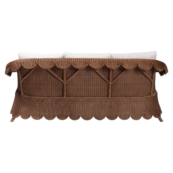 Baxton Studio bali Natural Rattan Sofa with Plush Cushions - Handwoven Boho Settee for Sunroom & Lounge Décor Detta-Peanut Brown-Rattan-Cushion-Sofa