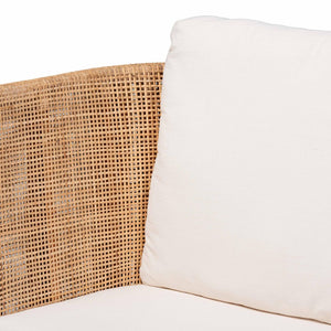 Baxton Studio bali Edda Handcrafted Natural Rattan Sofa - Stylish 3-Seater Couch with Plush Cushions for Coastal Living Edda-Natural-Rattan/Wooden-Cushion-Sofa