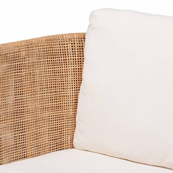 Baxton Studio bali Edda Handcrafted Natural Rattan Sofa - Stylish 3-Seater Couch with Plush Cushions for Coastal Living Edda-Natural-Rattan/Wooden-Cushion-Sofa