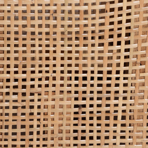 Baxton Studio bali Edda Handcrafted Natural Rattan Sofa - Stylish 3-Seater Couch with Plush Cushions for Coastal Living Edda-Natural-Rattan/Wooden-Cushion-Sofa