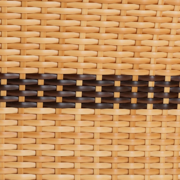 Baxton Studio bali Elma Rattan Counter Stool with Cushion - Chic Barrel-Back Design for Boho Coastal Kitchens Elma-Natural/Brown Stripes-Rattan-Cushion-CS