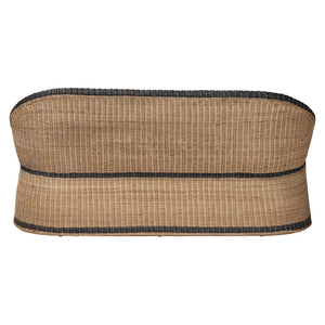 Baxton Studio bali Bali Emiliana Handwoven Rattan Loveseat - Stylish Boho Coastal Sofa with Removable Cushion & Craftsmanship Emiliana-Natural-Rattan-Cushion-LS