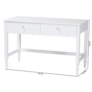 Baxton Studio Baxton Studio Roni Writing Desk - Stylish Modern Cottage Desk with Scalloped Detail for Home Offices Roni-White-Desk
