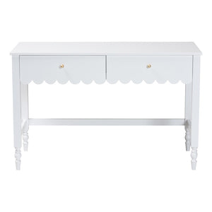 Baxton Studio Baxton Studio Roni Writing Desk - Stylish Modern Cottage Desk with Scalloped Detail for Home Offices Roni-White-Desk