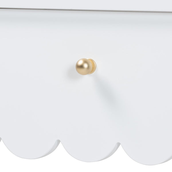 Baxton Studio Baxton Studio Roni Writing Desk - Stylish Modern Cottage Desk with Scalloped Detail for Home Offices Roni-White-Desk