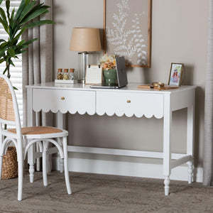 Baxton Studio Baxton Studio Roni Writing Desk - Stylish Modern Cottage Desk with Scalloped Detail for Home Offices Roni-White-Desk