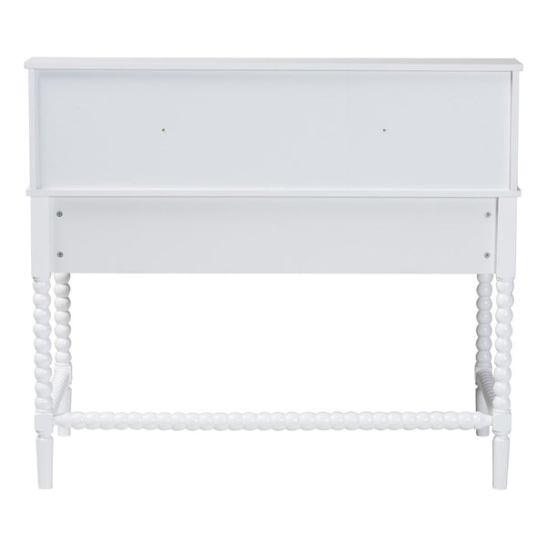 Baxton Studio Baxton Studio Archwood Writing Desk & Hutch - Elegant 3-Drawer Wood Desk with Timeless Bobbin Design Spindle-White-Desk