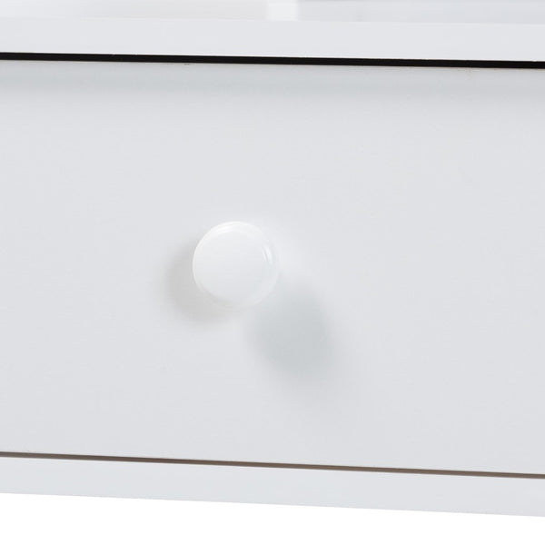 Baxton Studio Baxton Studio Archwood Writing Desk & Hutch - Elegant 3-Drawer Wood Desk with Timeless Bobbin Design Spindle-White-Desk