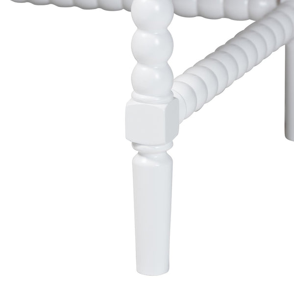 Baxton Studio Baxton Studio Archwood Writing Desk & Hutch - Elegant 3-Drawer Wood Desk with Timeless Bobbin Design Spindle-White-Desk