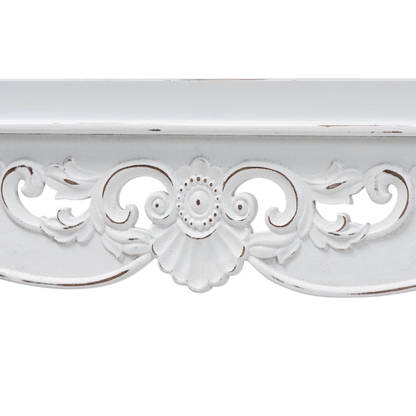 Baxton Studio Baxton Studio Rafferty Vintage-Style Console Table - Distressed White Accent with Lower Shelf Storage JY24B280-White-Wooden-Console Table