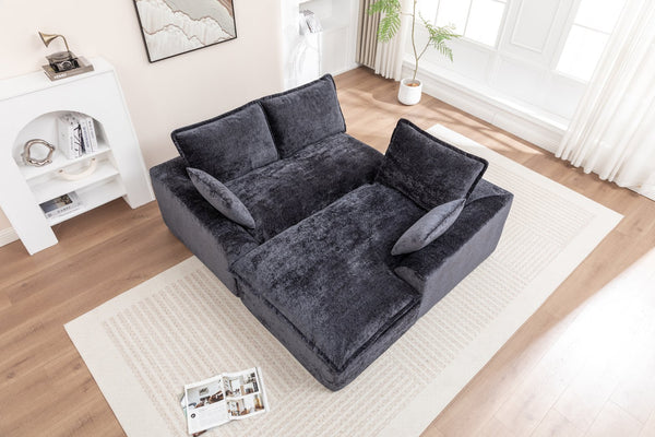 English Elm 103" Cloud Sectional Couch – L-Shape Chaise, Modern Boneless Modular Sofa For Cozy Living Spaces W1170S00041