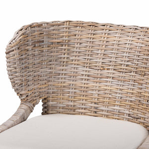 Baxton Studio Bali & Pari Niesha Handwoven Rattan Counter Stool Mahogany Frame with Cushion MD-39928-Luca Grey/NT Rattan-Cushion-CS