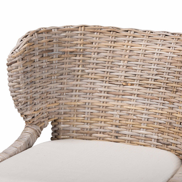 Baxton Studio Bali & Pari Niesha Handwoven Rattan Counter Stool Mahogany Frame with Cushion MD-39928-Luca Grey/NT Rattan-Cushion-CS