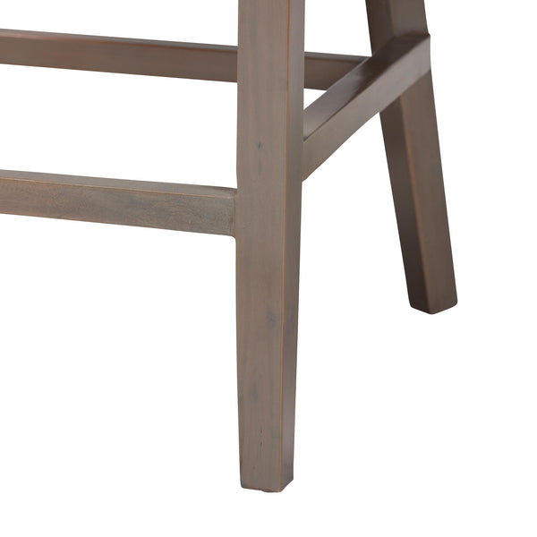 Baxton Studio Bali & Pari Lara Handwoven Kubu Rattan Wingback Counter Stool for Kitchen Island MD-39929-Dirgahayu Grey/NT Rattan-Cushion-CS