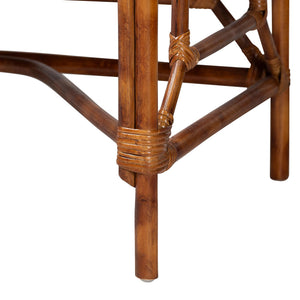 Baxton Studio Bali & Pari Basile Handwoven Rattan Writing Desk with Bohemian Open Frame for Home Office WS223-Rattan/Tortoise-Desk