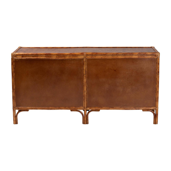 Baxton Studio Bali & Pari Basile Handwoven Rattan 6-drawer Dresser with Bohemian Geometric Detail WS226-Rattan/Tortoise-6DW-Dresser