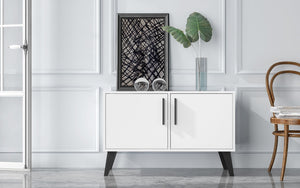 Manhattan Comfort Amsterdam Mid-Century Modern Cabinet White 144AMC205