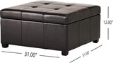 Christopher Knight Home® - Noble House - Carlsbad Bonded Leather Storage Ottoman