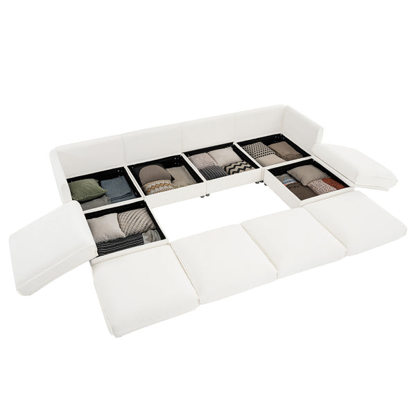 English Elm Modular Sectional Sofa With Hidden Storage, Luxurious Chenille U-Shaped Couch For Modern Living W714S01043