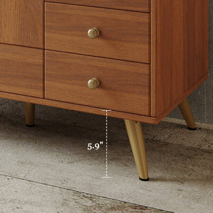 English Elm 36" Freestanding Bathroom Vanity Sintered Stone Top Ceramic Sink Stainless Steel Legs Brown,Gold,Walnut,White W3136S00071