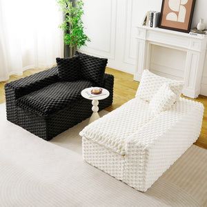 English Elm Luxury Color-Block Turtle Velvet Sofa - Modular Design For Stylish Living Spaces, Comfort For All! W3371S00045