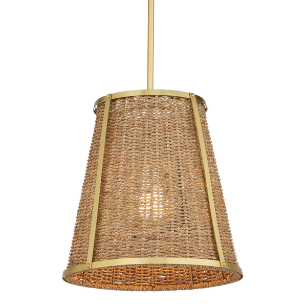 Deauville Pendant Light - Exquisite Handmade Seagrass & Brass Fixture for Elegant Home Décor
