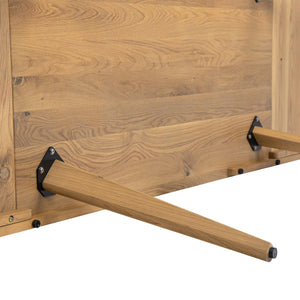 English Elm Jennifer Taylor Home - Capri Solid Red Oak 59–90.5" Extendable Dining Table for 6–8 with Mid-Century Tapered Legs and Grain Brown B2719P395577