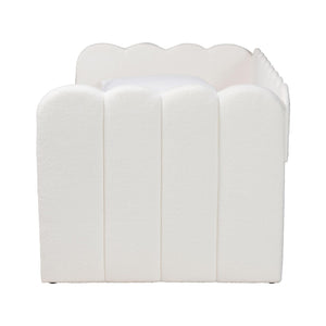 Baxton Studio Baxton Studio Palmer Cream Teddy-Bear Daybed with Trundle - Plush, Modern Sofa Bed for Cozy Spaces SP1066-B-CF0034 Cream Teddy Bear Fabric Daybed-Twin