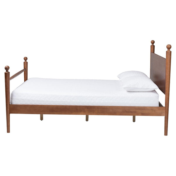 Baxton Studio Baxton Studio Gianetta Platform Bed - Elegant Four-Poster Frame with Panel Headboard for Style & Comfort MG0257-Walnut-Queen