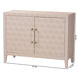 Baxton Studio Baxton Studio Nira Faux Shagreen Storage Cabinet - Stylish 2-Door Sideboard for Modern Living Spaces JY24B281-Beige Faux Shagreen-Cabinet