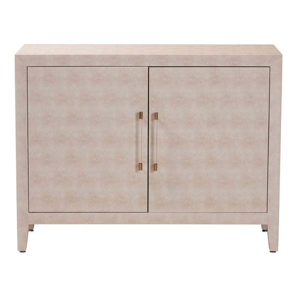 Baxton Studio Baxton Studio Nira Faux Shagreen Storage Cabinet - Stylish 2-Door Sideboard for Modern Living Spaces JY24B281-Beige Faux Shagreen-Cabinet