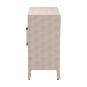 Baxton Studio Baxton Studio Nira Faux Shagreen Storage Cabinet - Stylish 2-Door Sideboard for Modern Living Spaces JY24B281-Beige Faux Shagreen-Cabinet