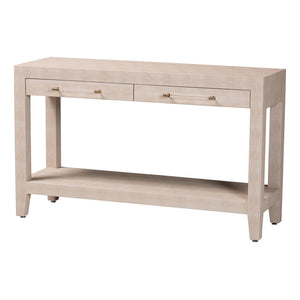 Baxton Studio Baxton Studio Nira Faux Shagreen Console Table - Stylish Storage Solution for Modern Entryway or Living Room JY24B282-Beige Faux Shagreen-Console Table