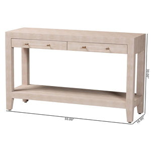 Baxton Studio Baxton Studio Nira Faux Shagreen Console Table - Stylish Storage Solution for Modern Entryway or Living Room JY24B282-Beige Faux Shagreen-Console Table