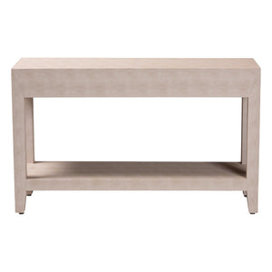 Baxton Studio Baxton Studio Nira Faux Shagreen Console Table - Stylish Storage Solution for Modern Entryway or Living Room JY24B282-Beige Faux Shagreen-Console Table