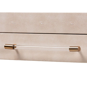 Baxton Studio Baxton Studio Nira Faux Shagreen Console Table - Stylish Storage Solution for Modern Entryway or Living Room JY24B282-Beige Faux Shagreen-Console Table
