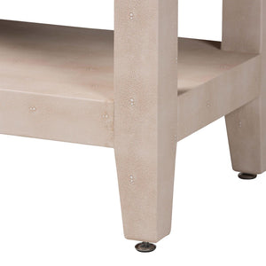 Baxton Studio Baxton Studio Nira Faux Shagreen Console Table - Stylish Storage Solution for Modern Entryway or Living Room JY24B282-Beige Faux Shagreen-Console Table