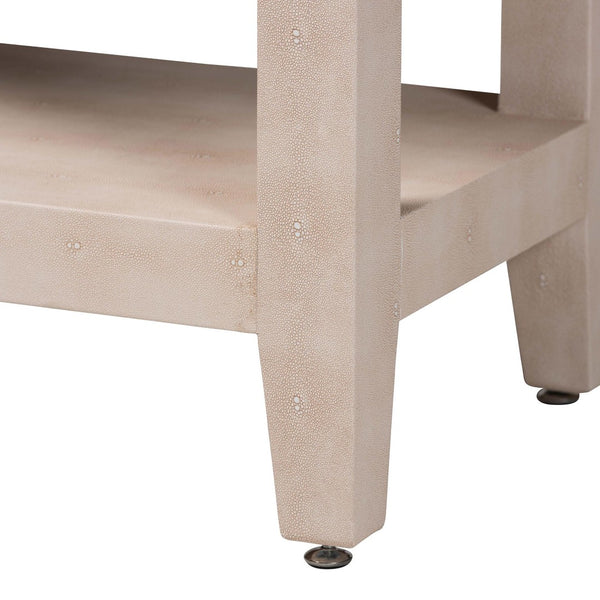 Baxton Studio Baxton Studio Nira Faux Shagreen Console Table - Stylish Storage Solution for Modern Entryway or Living Room JY24B282-Beige Faux Shagreen-Console Table