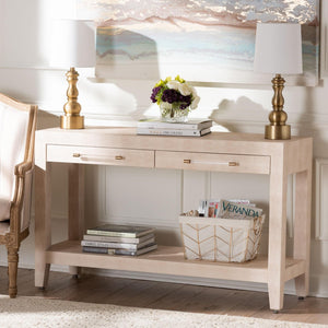 Baxton Studio Baxton Studio Nira Faux Shagreen Console Table - Stylish Storage Solution for Modern Entryway or Living Room JY24B282-Beige Faux Shagreen-Console Table