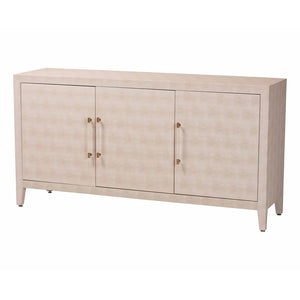 Baxton Studio Baxton Studio Nira Faux Shagreen Sideboard - Chic 3-Door Buffet Cabinet for Modern Dining & Living Spaces JY24B283-Beige Faux Shagreen-Cabinet